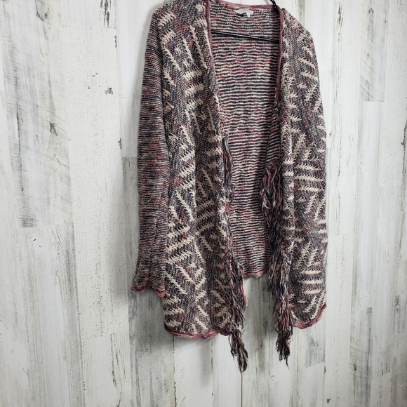 Lucky brand boho fringe, colorful cardigan S - Picture 3 of 10